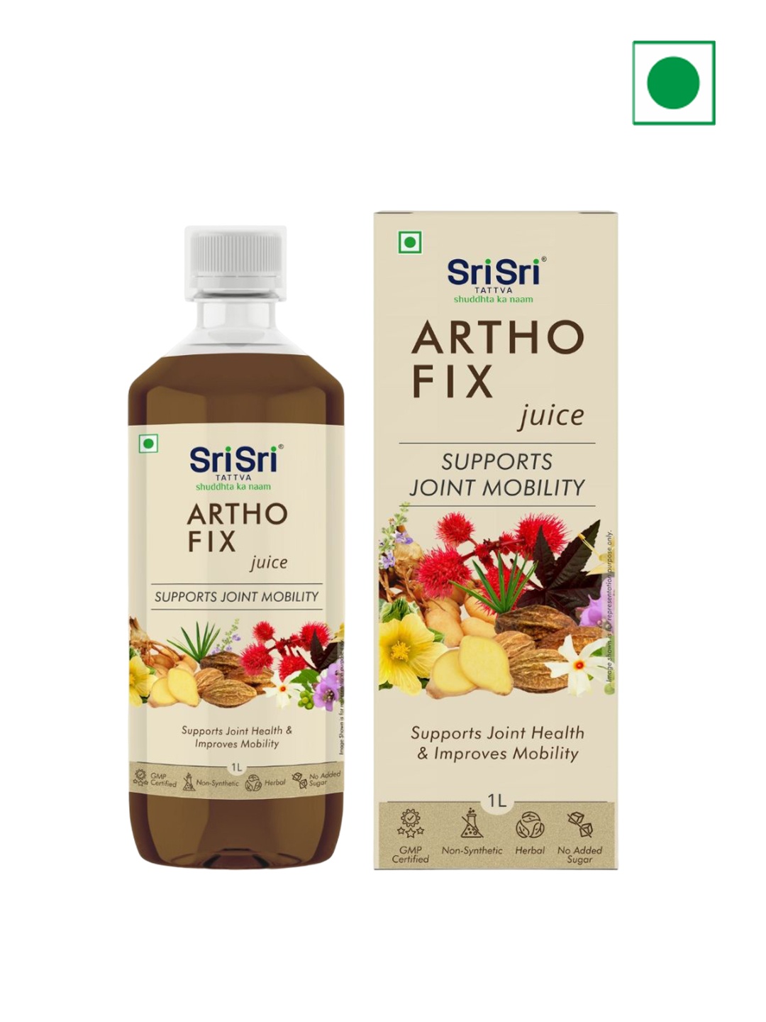 

Sri Sri Tattva Artho Fix Juice Supports Joint Health & Improves Mobility-1L, Beige