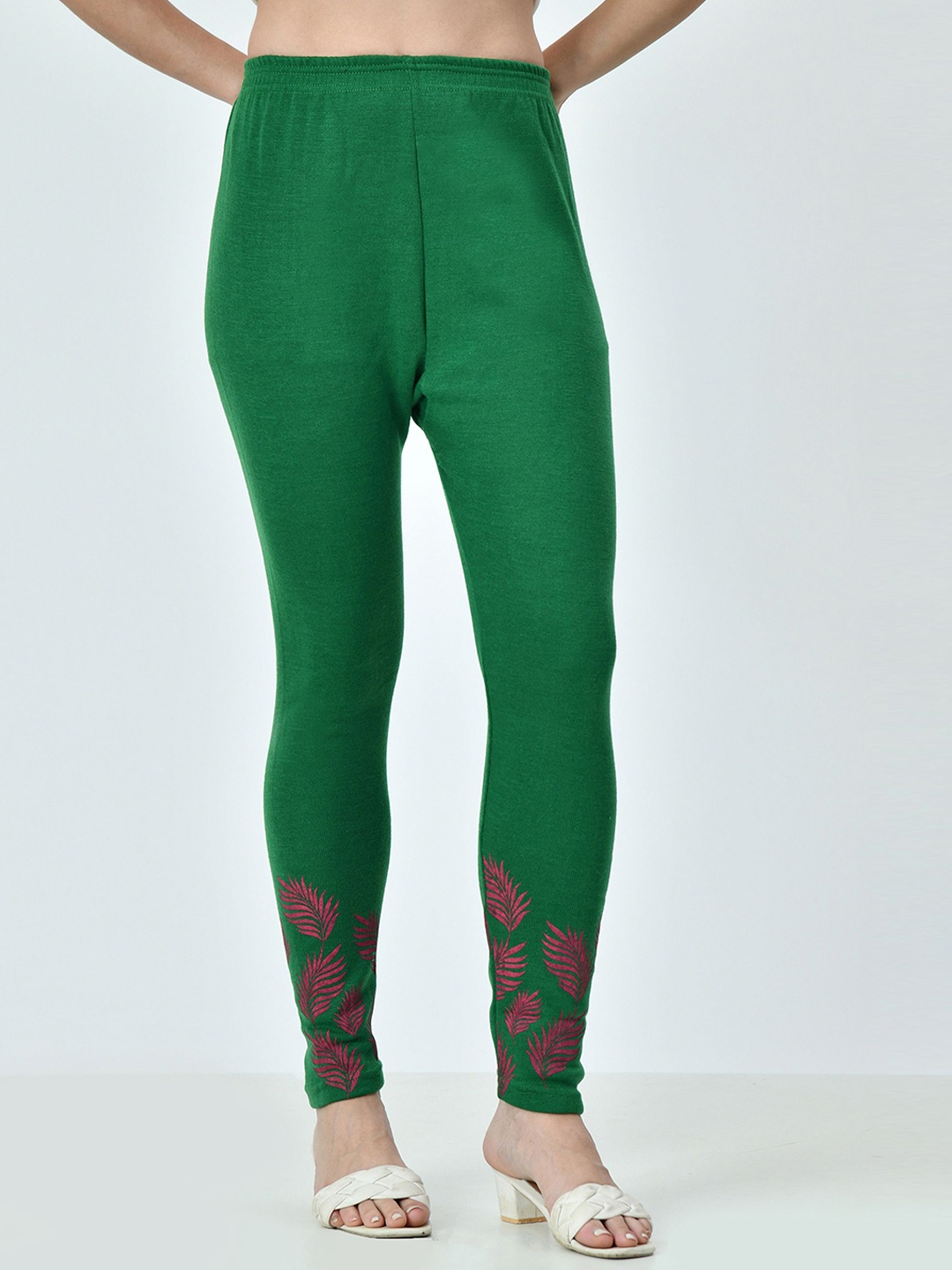 

BAESD Knitted Ankle-Length Leggings, Green