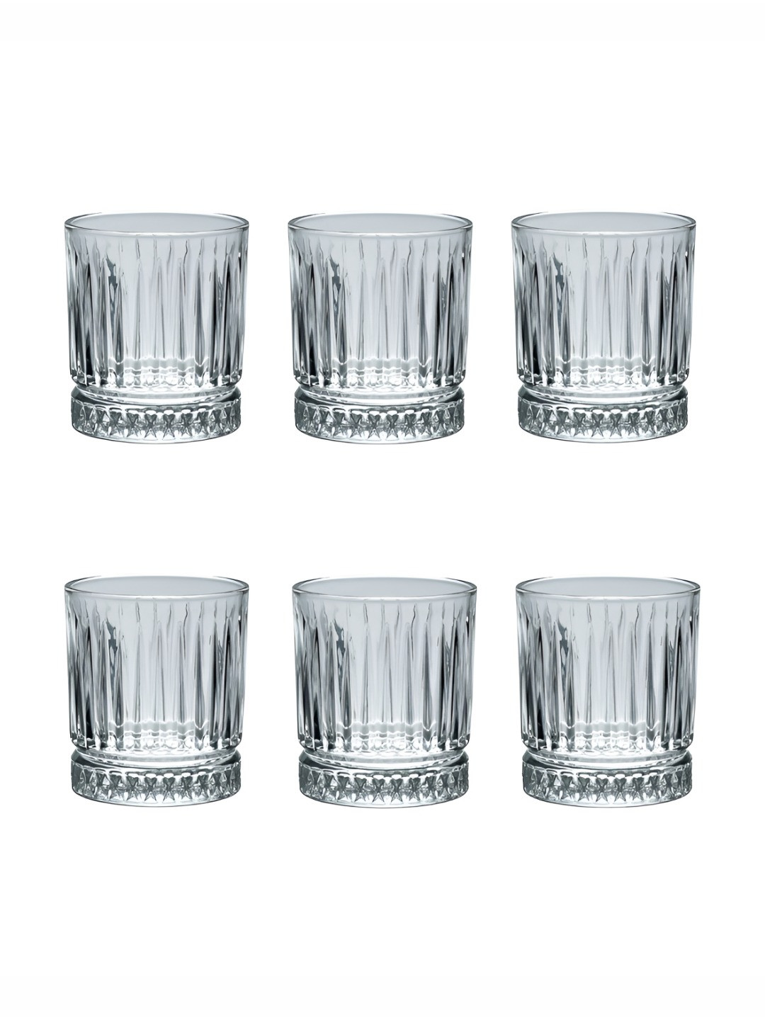 

ceradeco Transparent 6 Pieces Textured Bar Glasses 265 ml Each