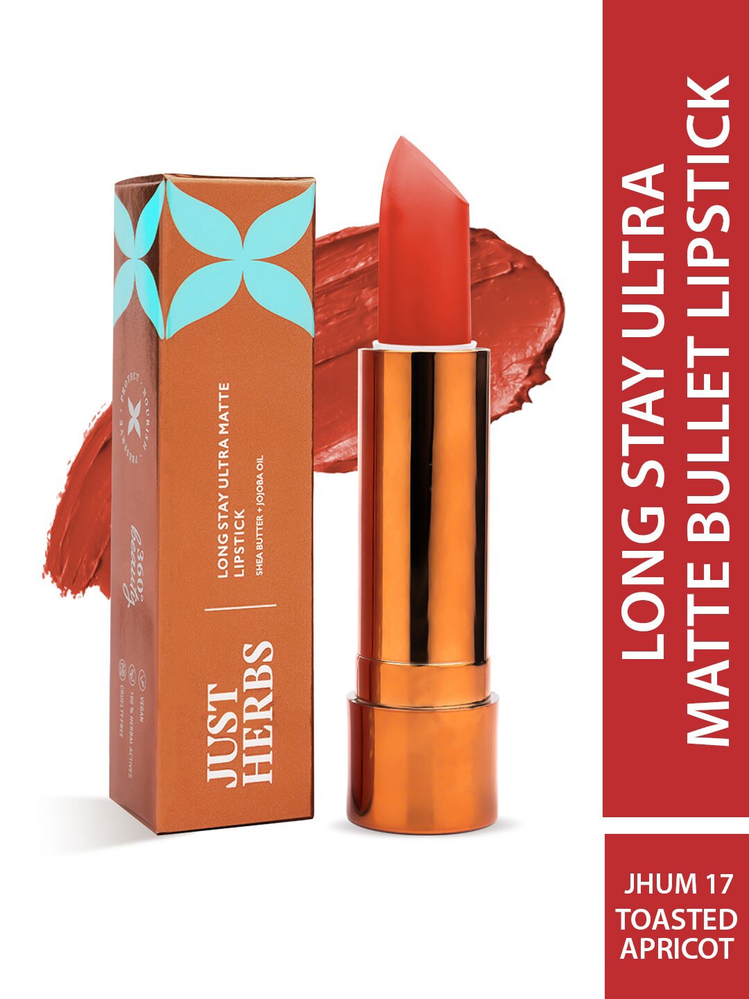

Just Herbs Ultra Matte Lipstick - 4 ml - 17 Toasted Apricot, Brown