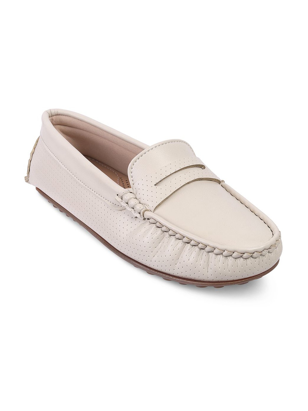 

PEPPER Women Textured Lightweight Driving Shoes, Cream