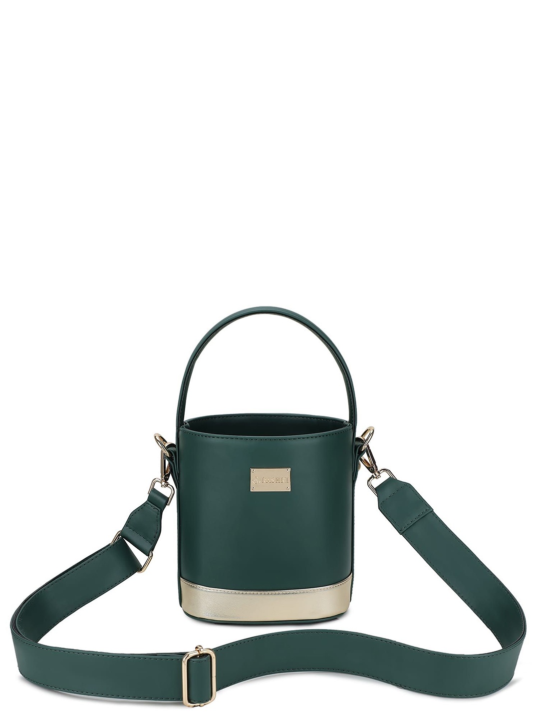 

Troi bucket PU Structured Handheld Bag with Tasselled, Green