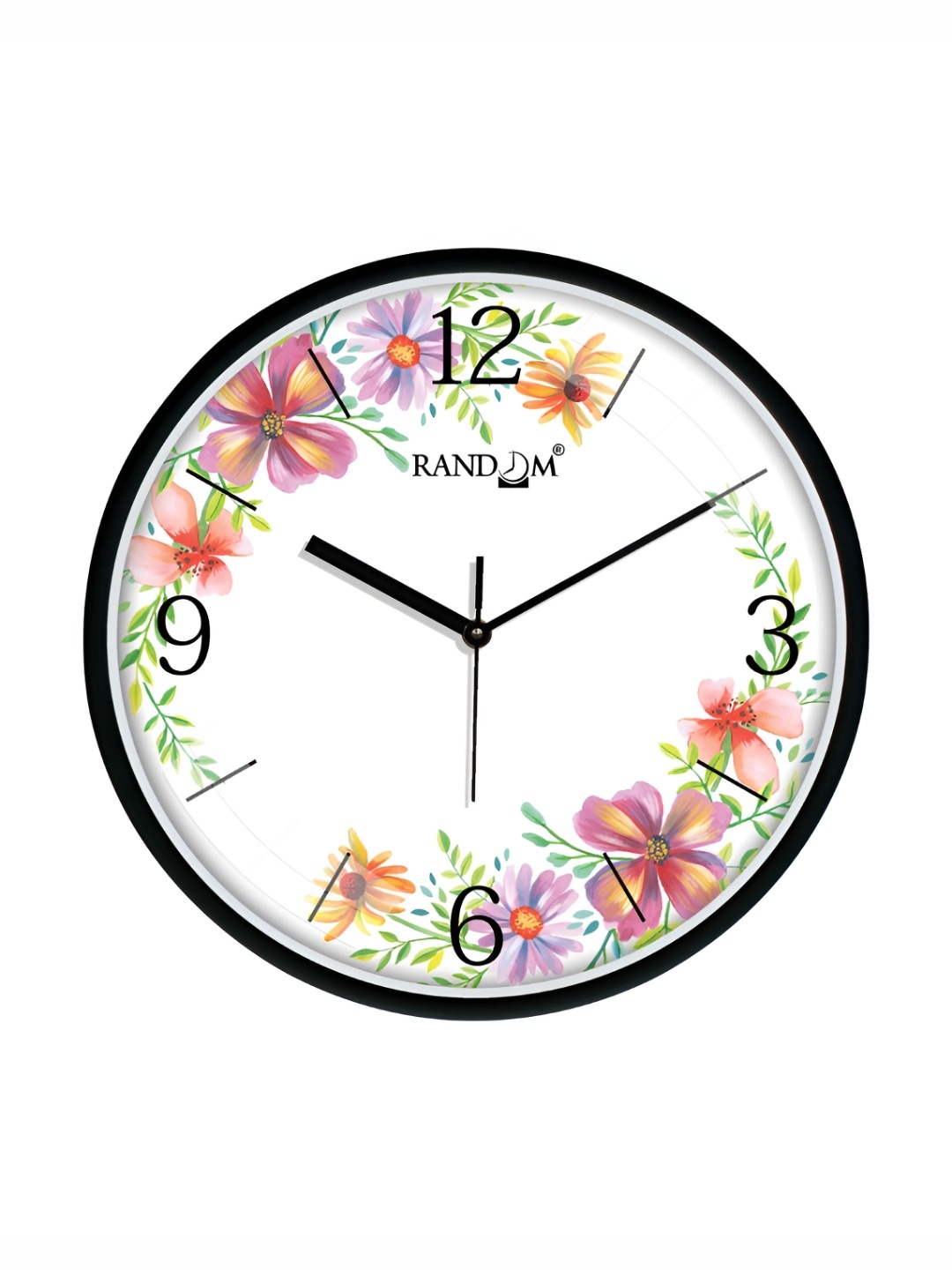 

RANDOM Printed Round Shaped Sweep Silent Movement Contemporary Wall Clock, White