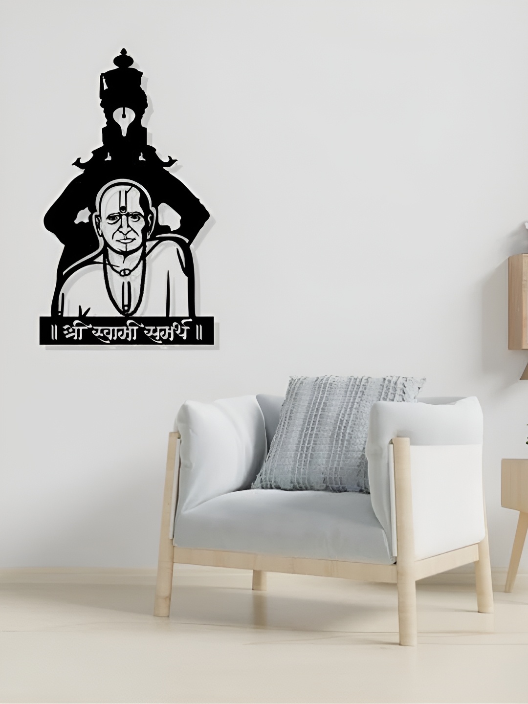 

ARTROOMS Black Swami Samarth And Vitthal Metal Wall Hanging