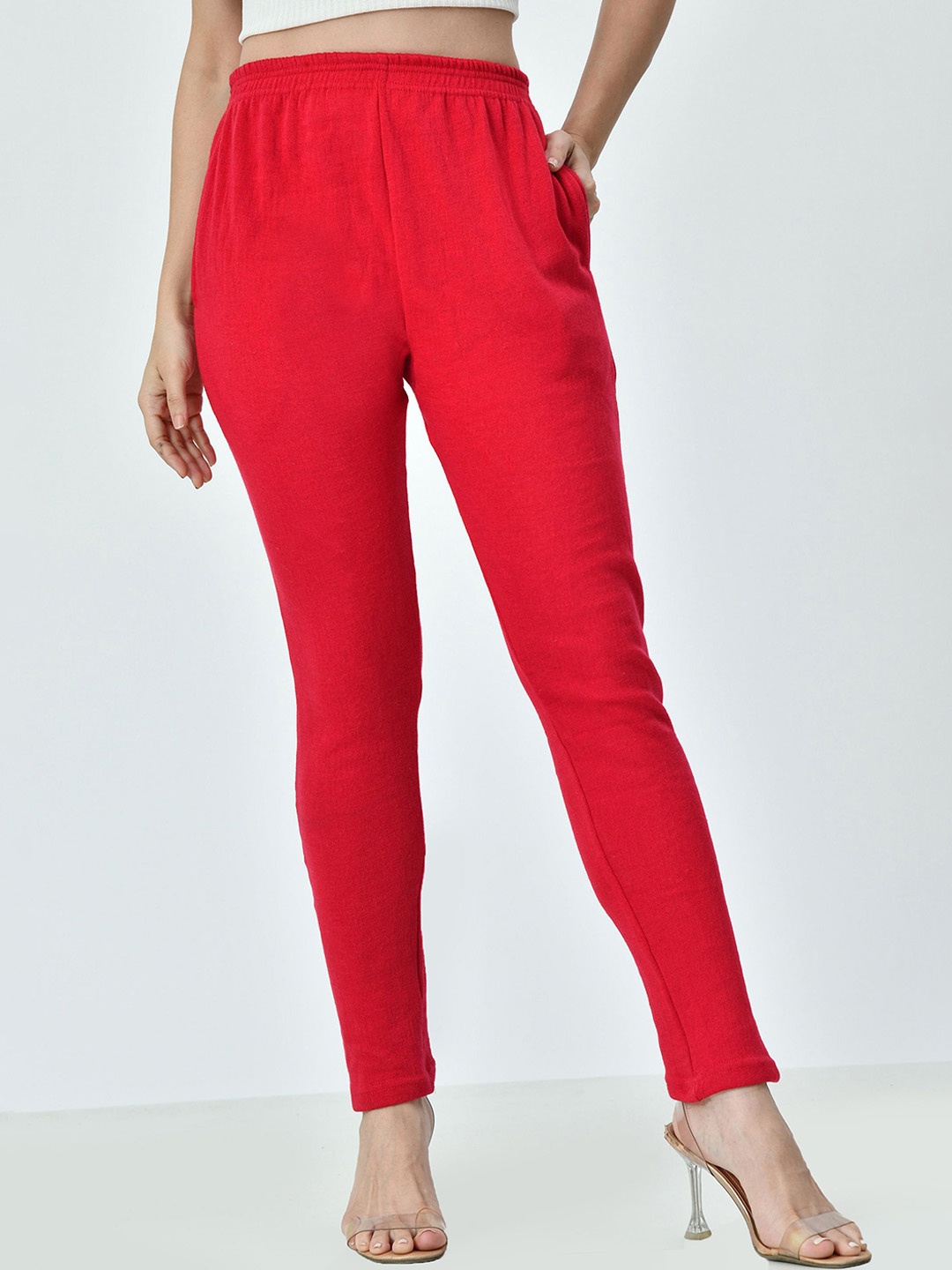 

BAESD Wool Ankle-Length Leggings, Red