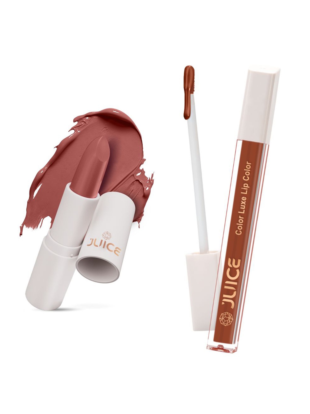 

JUICE Set of Color Luxe Lip Color 2.5ml & Kiss Sensation Lipstick 4g - Shade M10 & M02, Pink