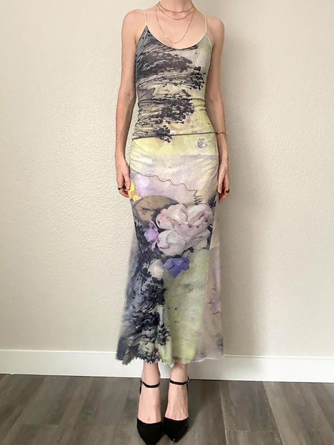 

StyleCast x Revolte Floral Printed Bodycon Midi Dress, Green