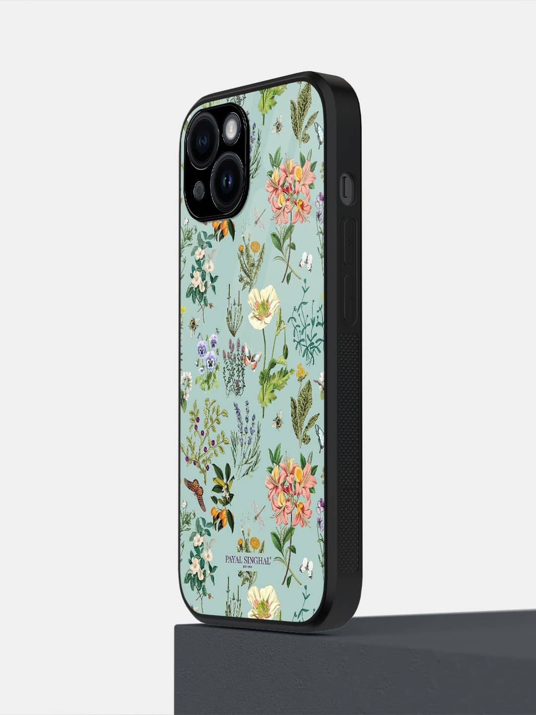 

macmerise Floral Printed iPhone 14 Back Case Mobile Accessories, Blue