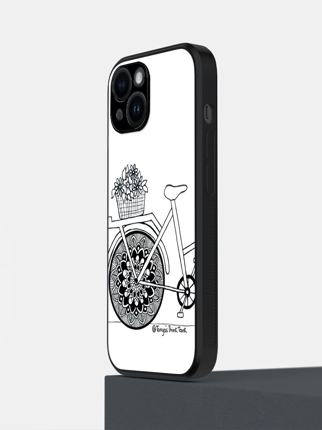 

macmerise Geometric Printed iPhone 14 Back Case Mobile Accessories, White