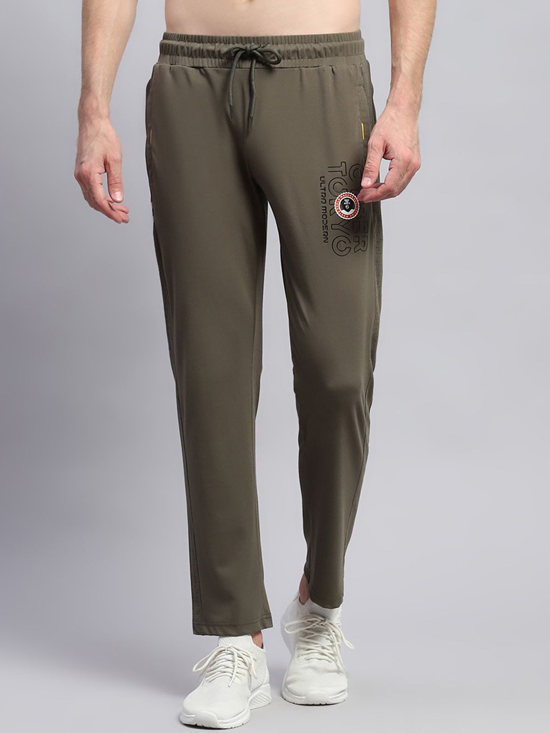 

Monte Carlo Solid Men Mid-Rise Track Pants, Olive