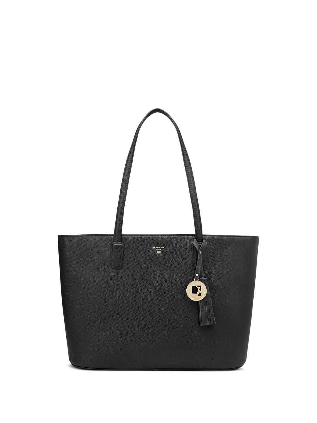 

Da Milano Leather Structured Shoulder Bag, Black