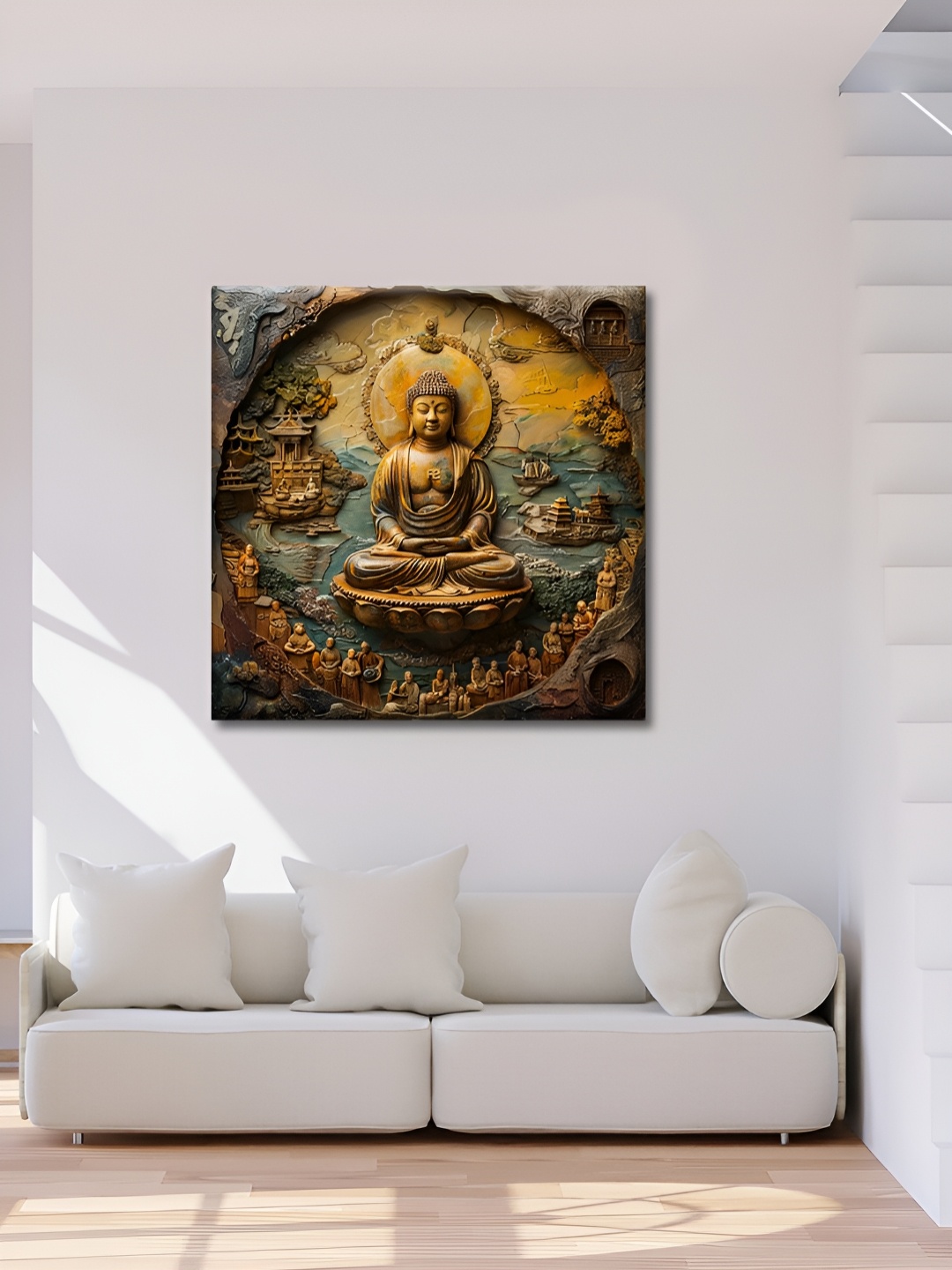 

OLIVE TREE Gold-Toned & Yellow 1 Piece Religious Wall Art