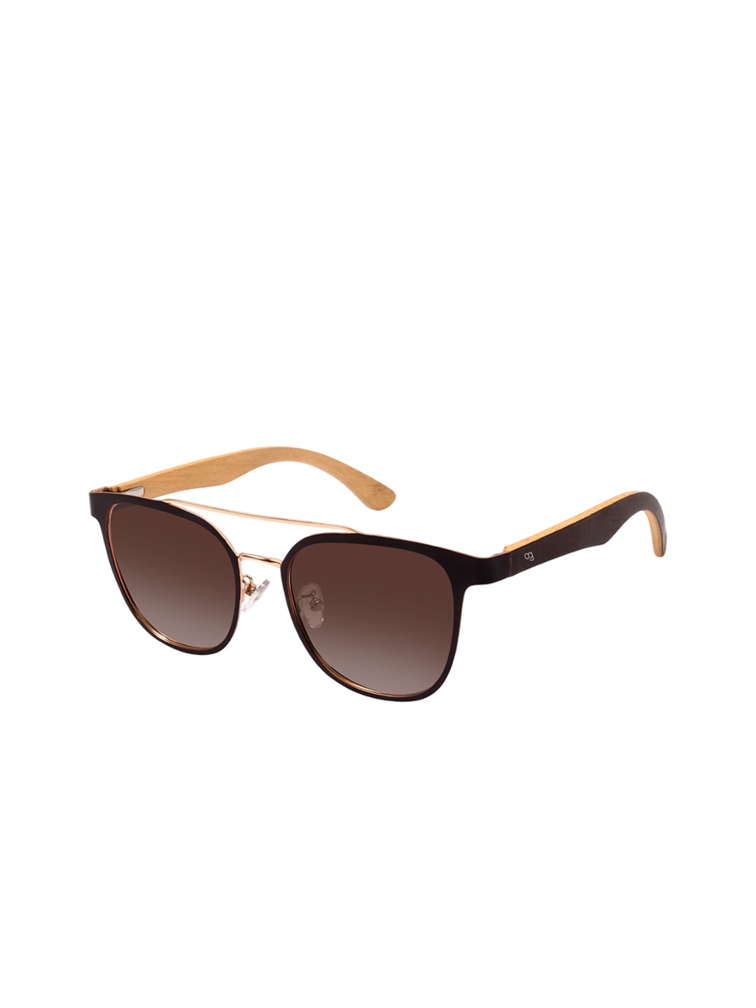 

Woggles Men Square Sunglasses with Polarised and UV Protected Lens WOWO-WOSQ-52015C3, Brown