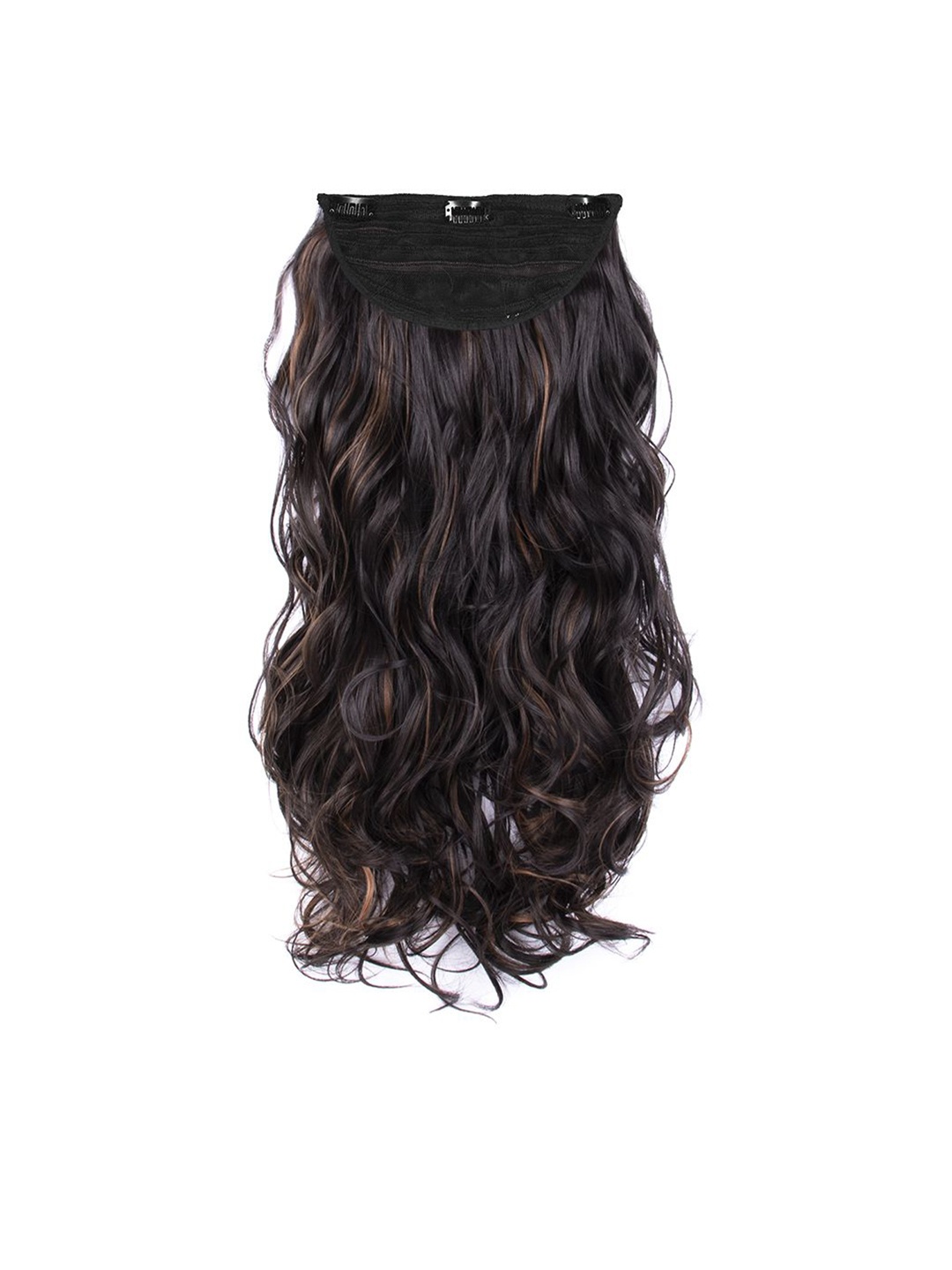 

Streak Street Clip In Wavy Hair Extension - 24 Inch - Dark Brown With Copper Highlights