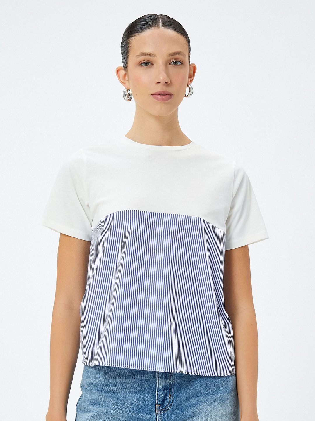 

Koton Women Graphic Printed Round Neck T-Shirt, White