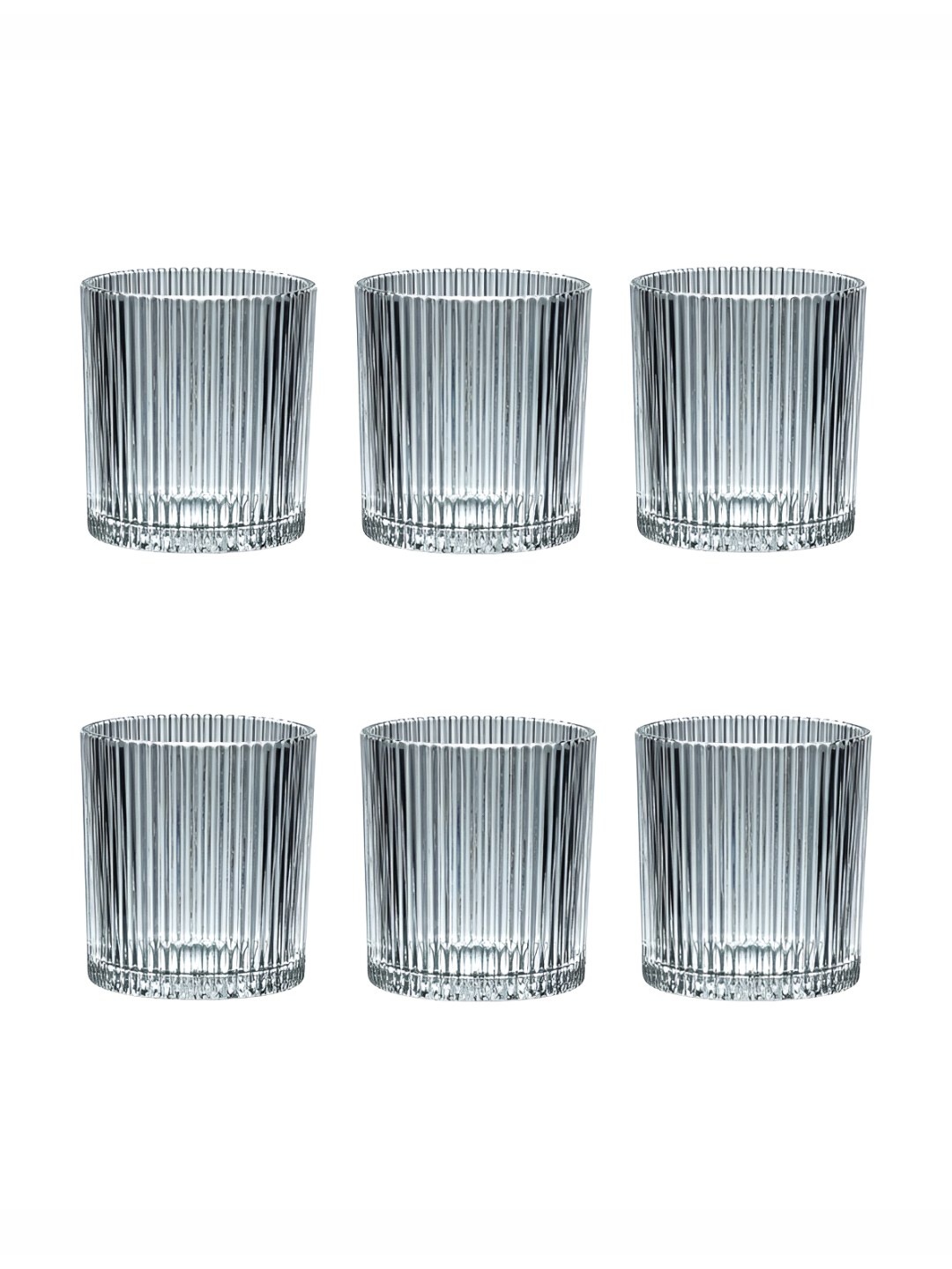 

ceradeco Transparent 6 Pieces Textured Bar Glasses 265 ml Each