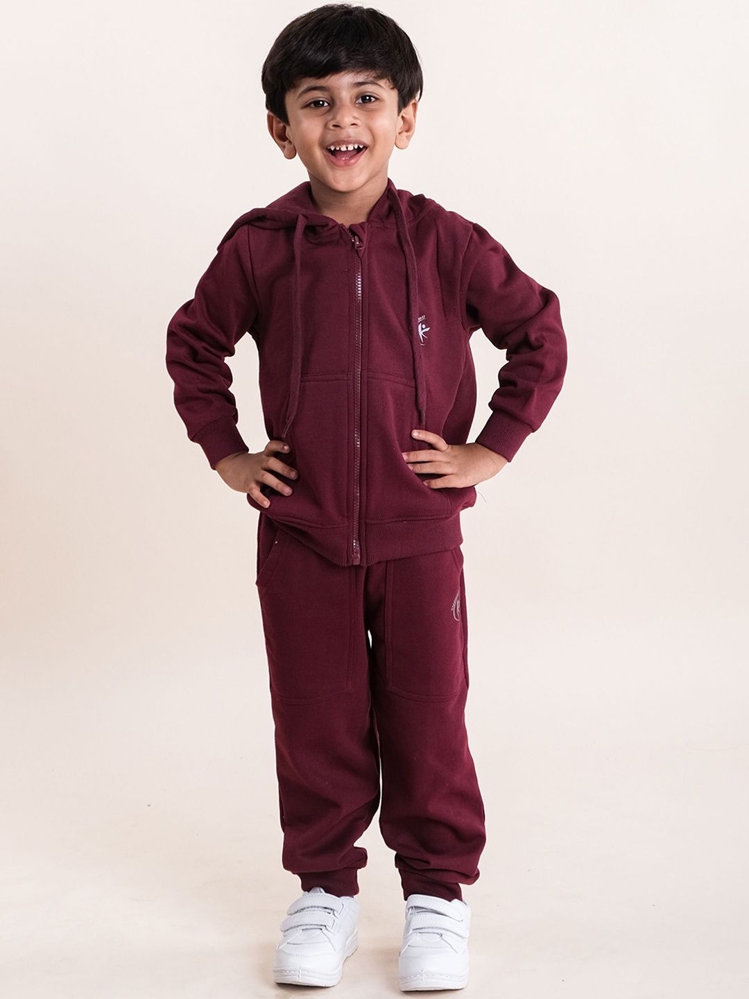 

KiddoPanti Kids Hooded Sweatshirt with Joggers, Maroon