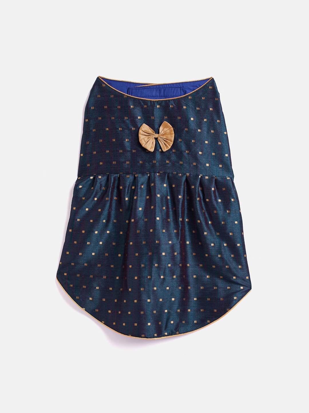 

VASTRAMAY Polka Dots Silk Dog Dress, Blue