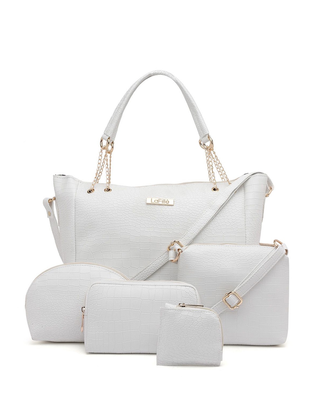

LaFille PU Oversized Swagger Handheld Bag with Tasselled, White