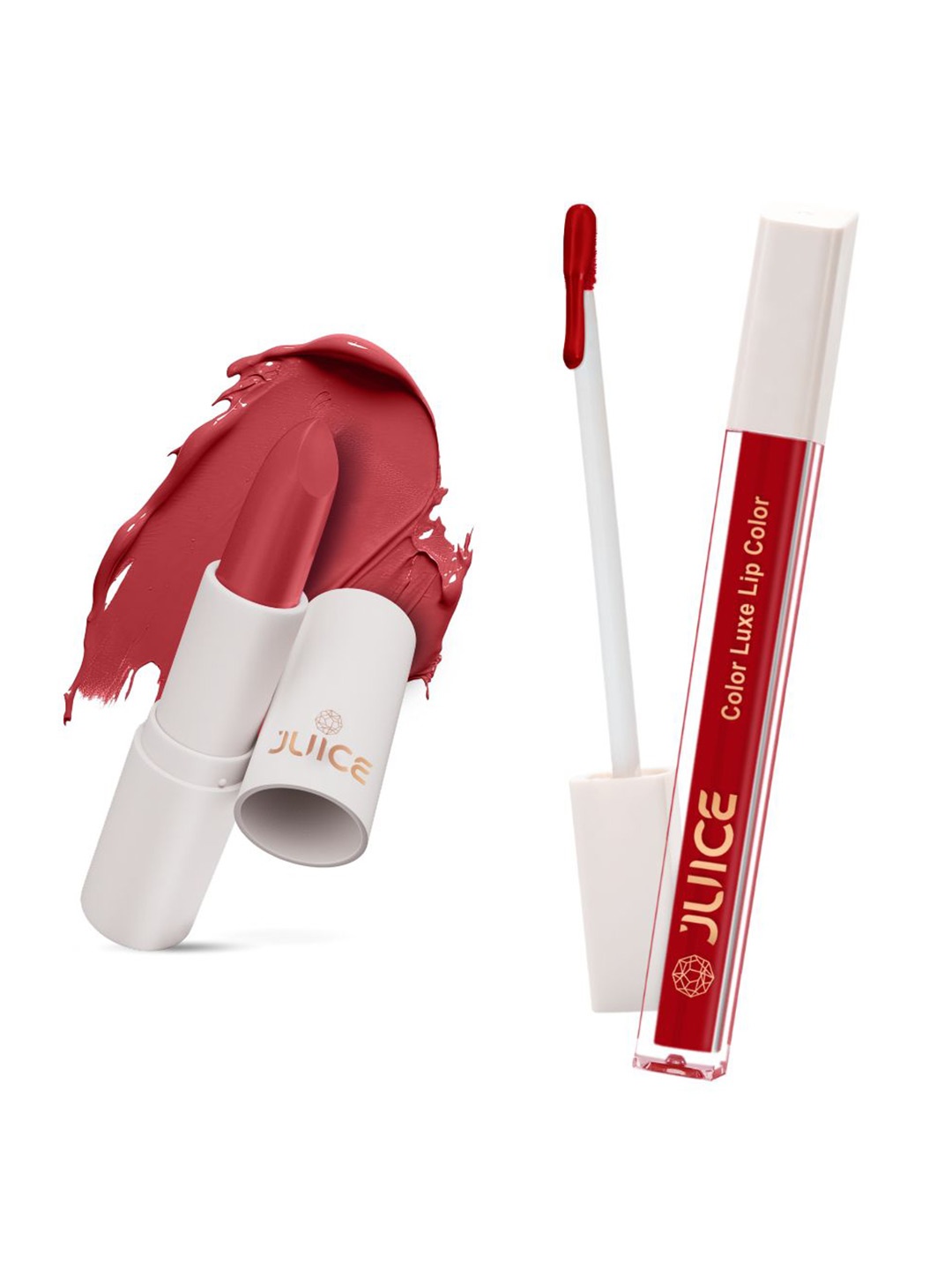

JUICE Set of Color Luxe Lip Color 2.5ml & Kiss Sensation Lipstick 4g - Shade M16 & M07, Red