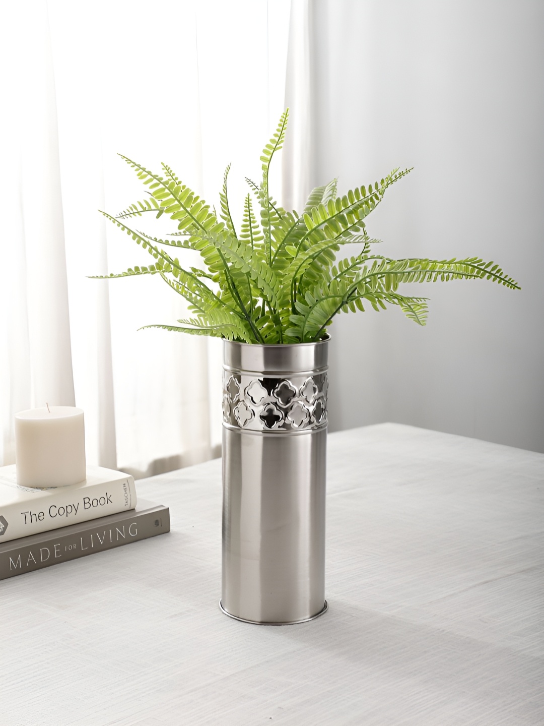 

Maison Modern Stainless Steel Flower Vases, Silver