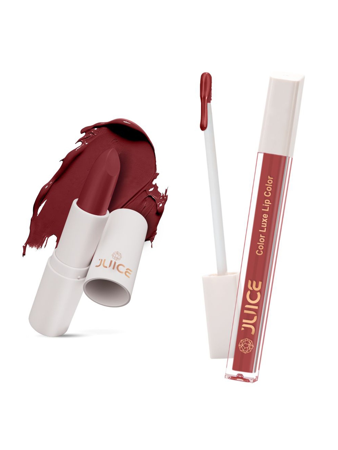 

JUICE Set of Color Luxe Lip Color 2.5ml & Kiss Sensation Lipstick 4g - Shade M05 & M03, Maroon