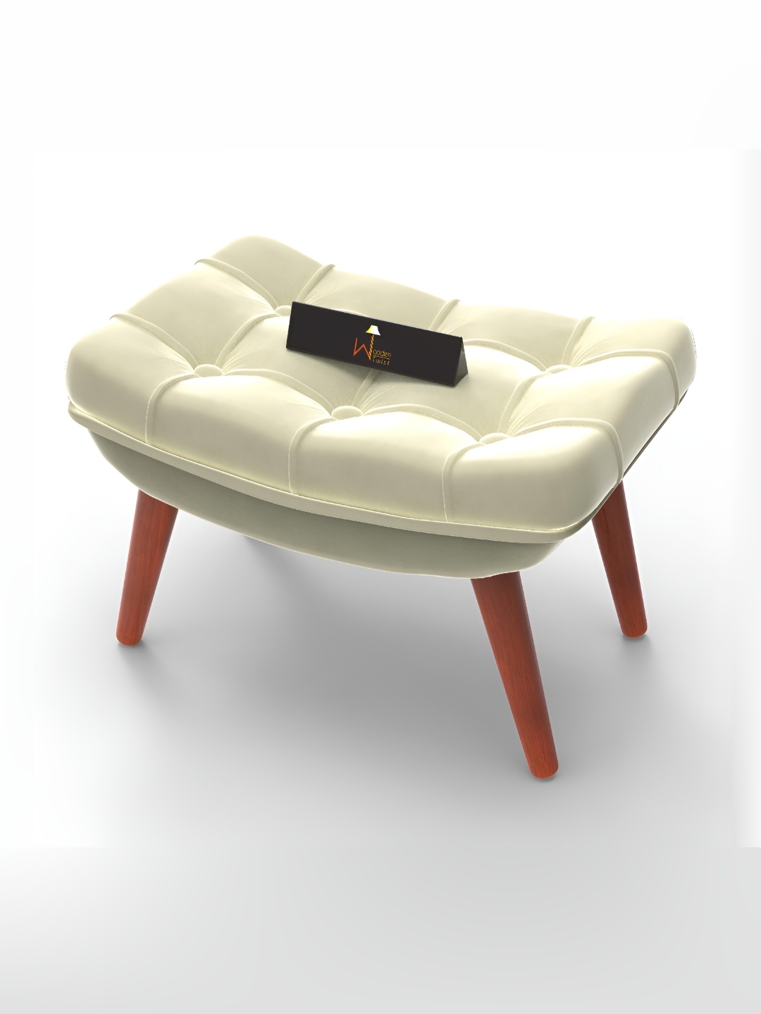 

Wooden Twist Beige & Brown Textured Wooden Rectangle Ottoman Footrest