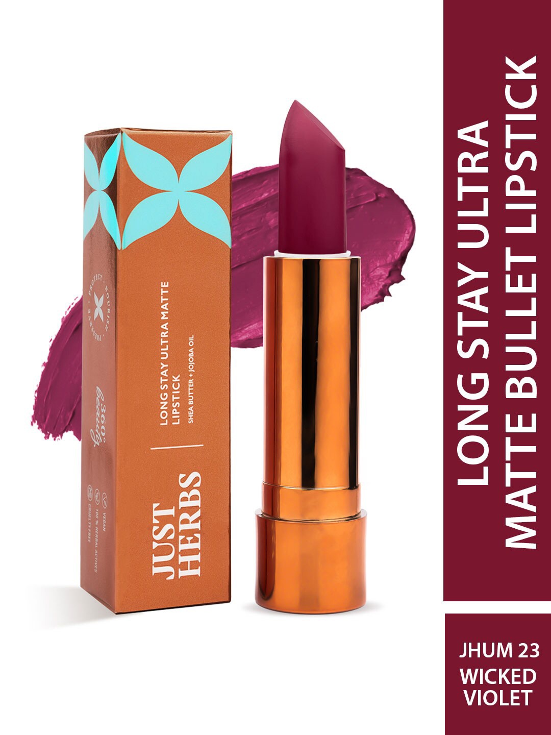 

Just Herbs Ultra Matte Bullet Lipstick - 4 ml - 23 Wicked Violet