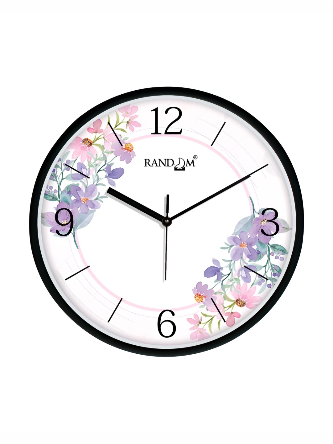

RANDOM Printed Round Shaped Sweep Silent Movement Contemporary Wall Clock, White