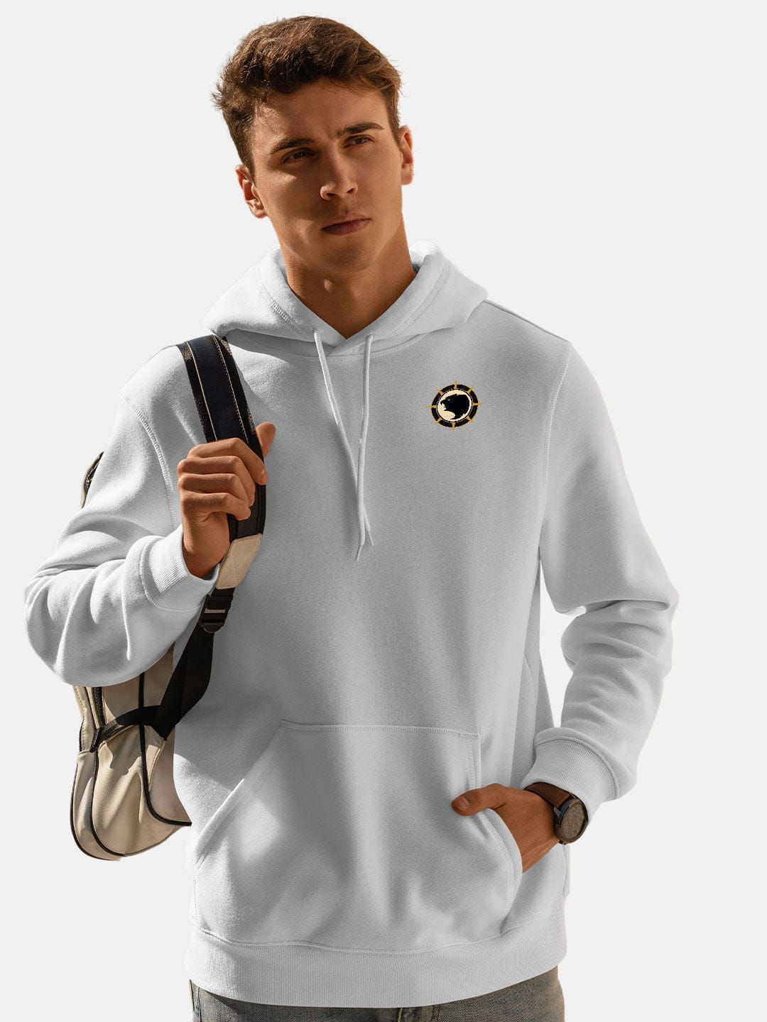 

macmerise Men Hooded Sweatshirt, White