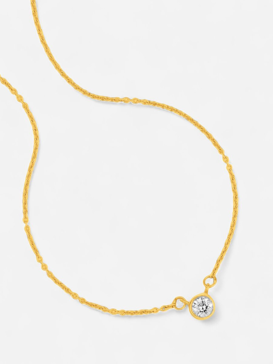 

Trisu 925 Sterling Silver Gold-Plated Cubic Zirconia Stone Studded Necklace