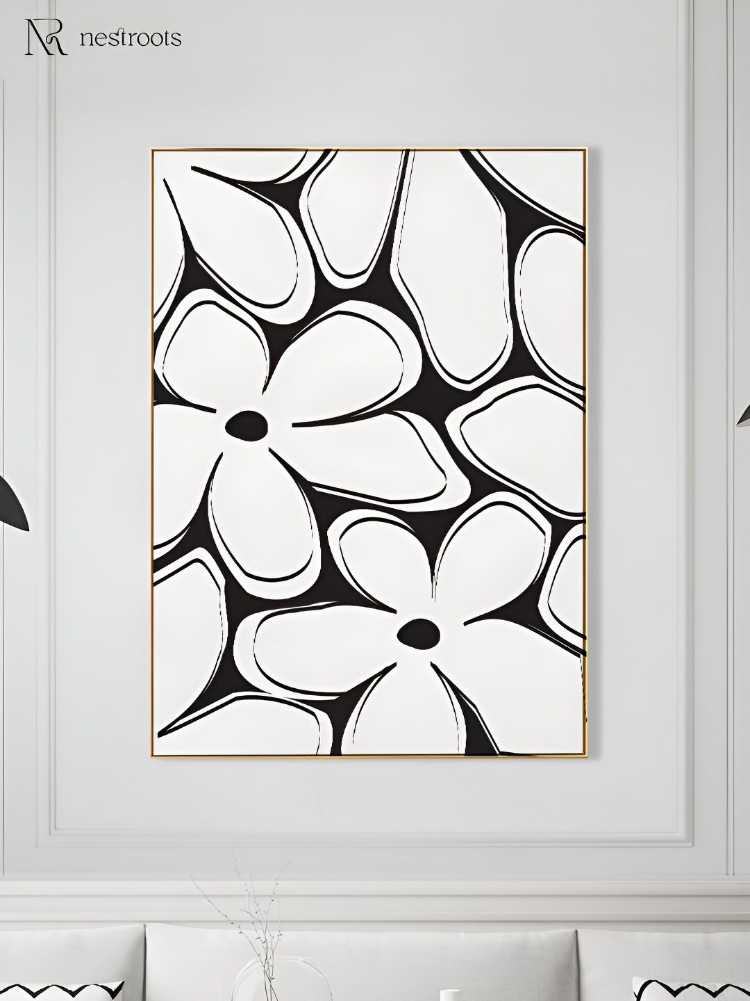 

nestroots White & Black Canvas Wall Art