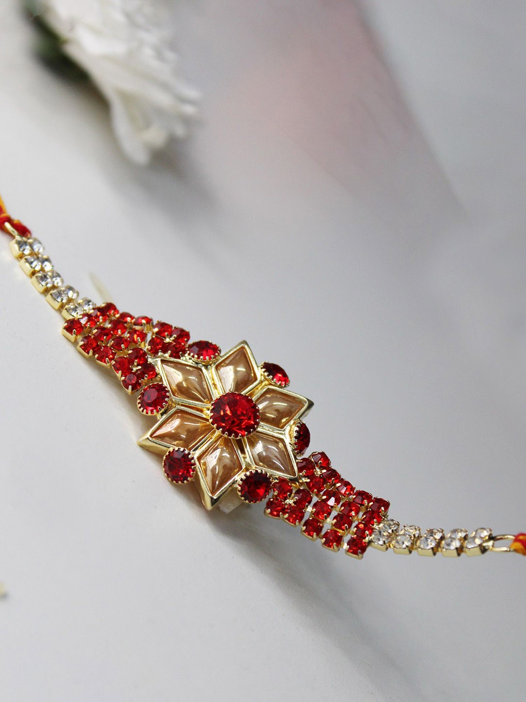 

Golden Kite Thread Rakhi, Red
