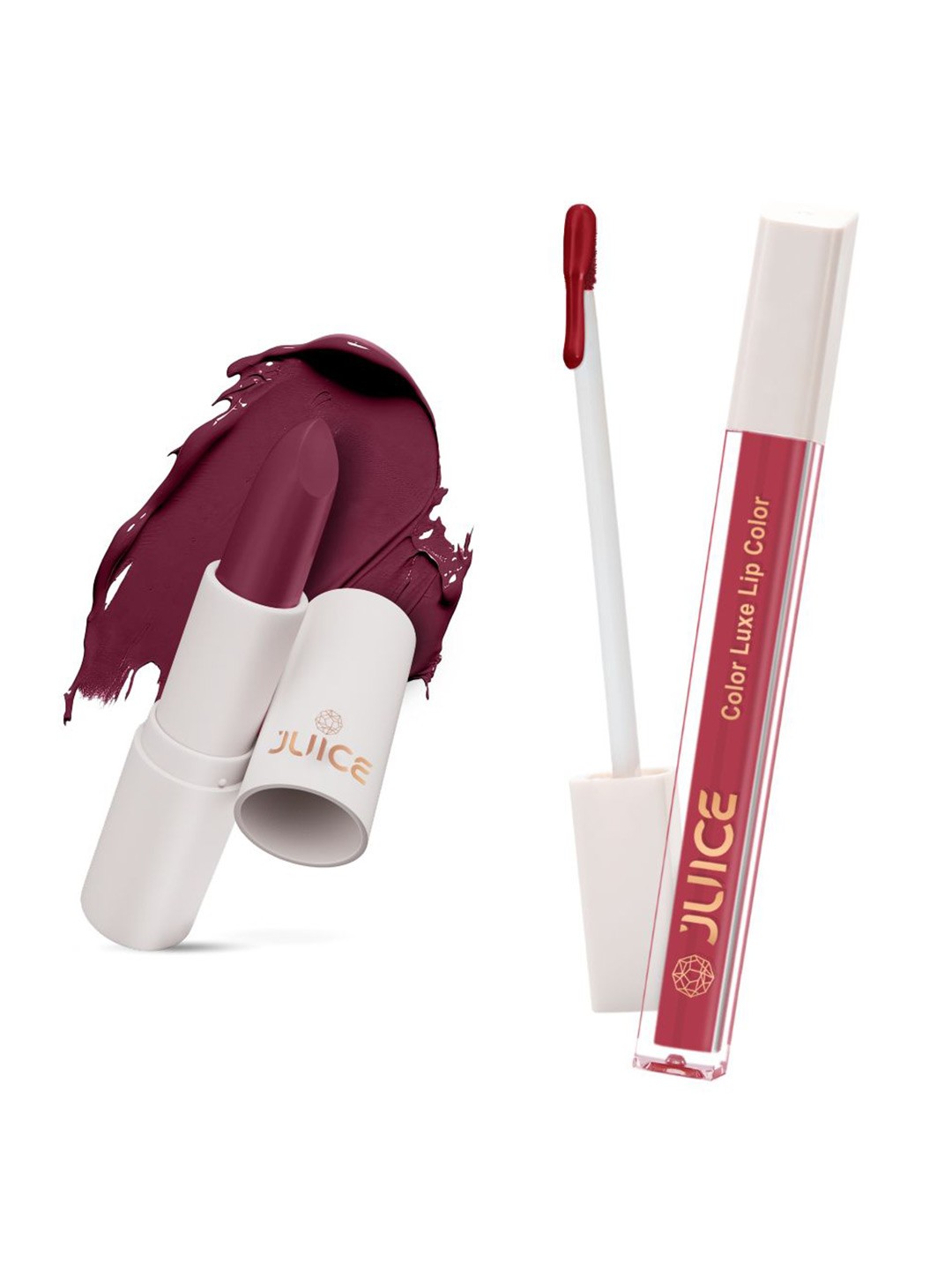 

JUICE Set of Color Luxe Lip Color 2.5ml & Kiss Sensation Lipstick 4g - Shade M14 & M13, Purple