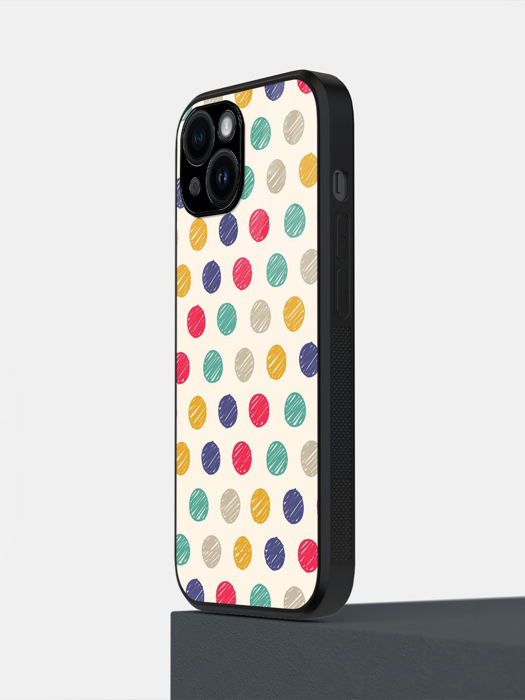 

macmerise Geometric Printed iPhone 14 Back Case Mobile Accessories, White