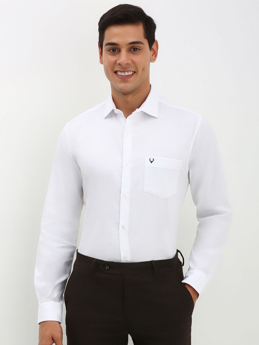 

Allen Solly Men Spread Collar Solid Cotton Slim Fit Formal Shirt, White