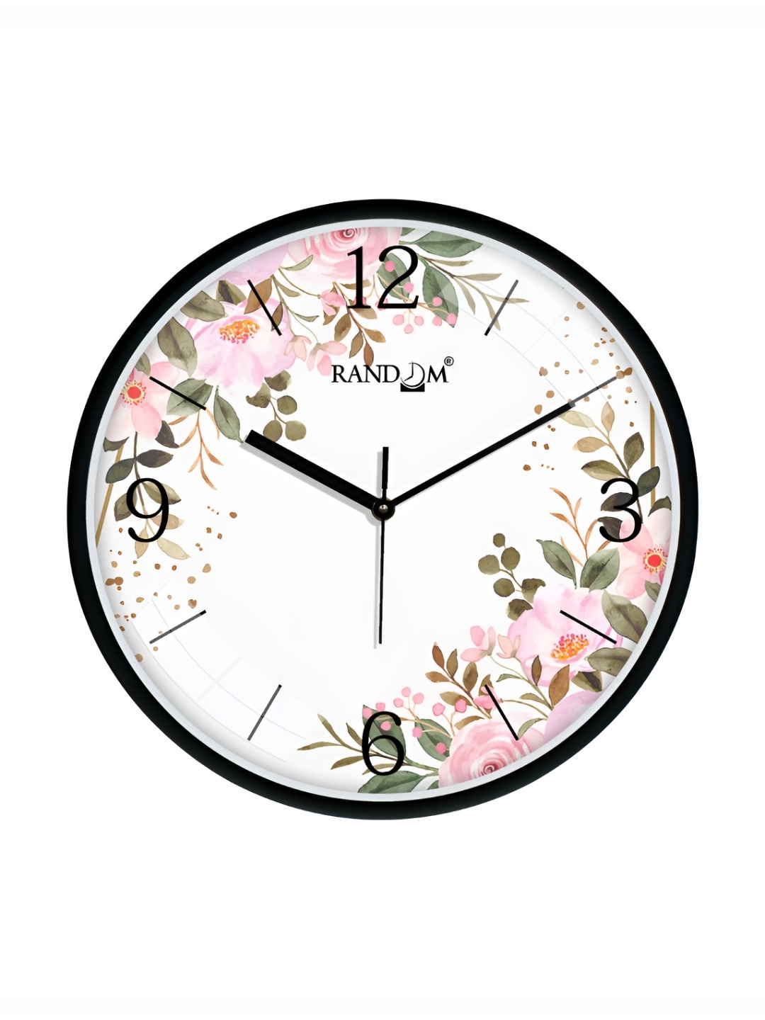 

RANDOM Printed Round Shaped Sweep Silent Movement Contemporary Wall Clock, White