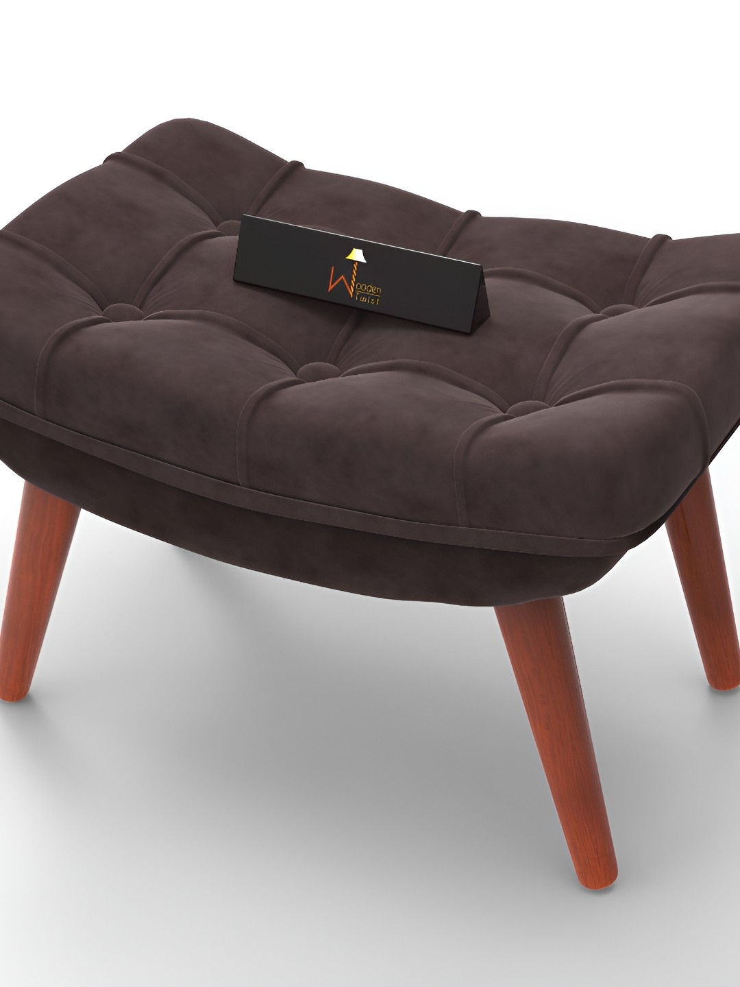 

Wooden Twist Brown Wooden Ottoman Footrest