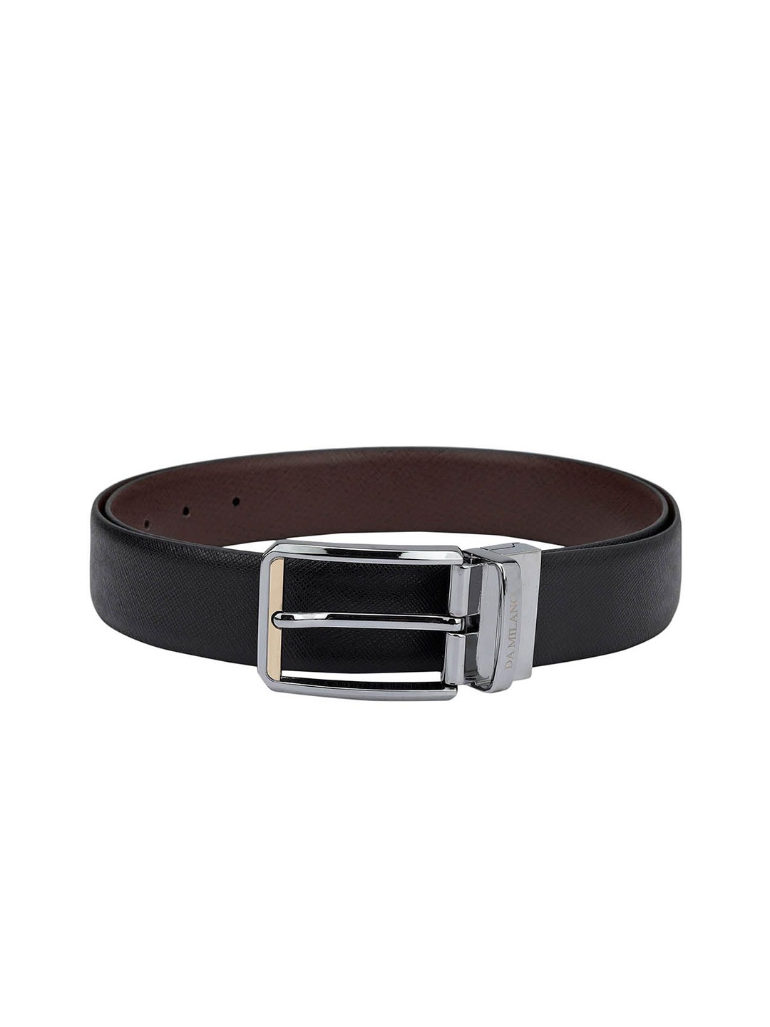 

Da Milano Men Tang Closure Textured Reversible Belt, Black