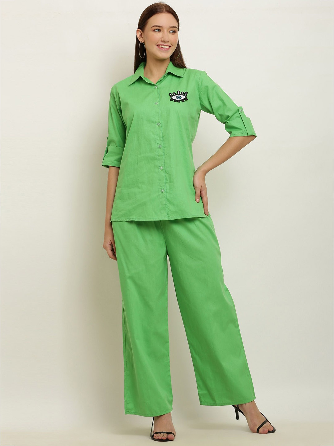 

BAESD Pure Cotton Shirt & Trousers, Green