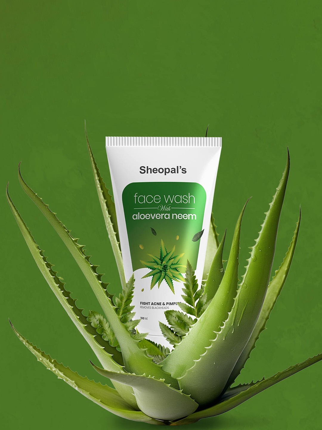 

Sheopal's Aloevera Neem Facewash For Clear Skin Fights Acne & Blackheads 100 ml, White
