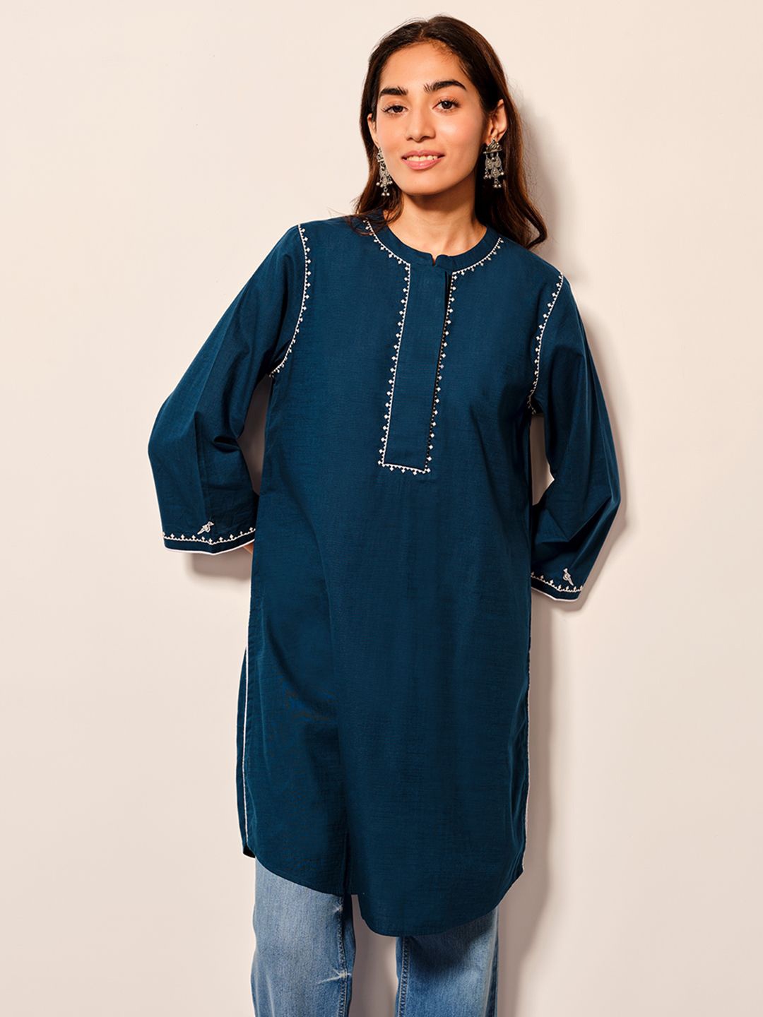 

Global Desi Embroidered Tunic, Blue