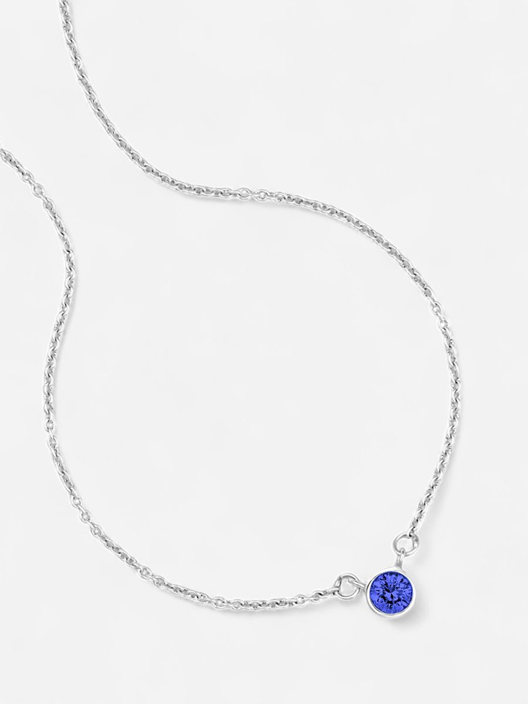 

Trisu 925 Sterling Silver-Plated Sapphire Stone Studded Necklace