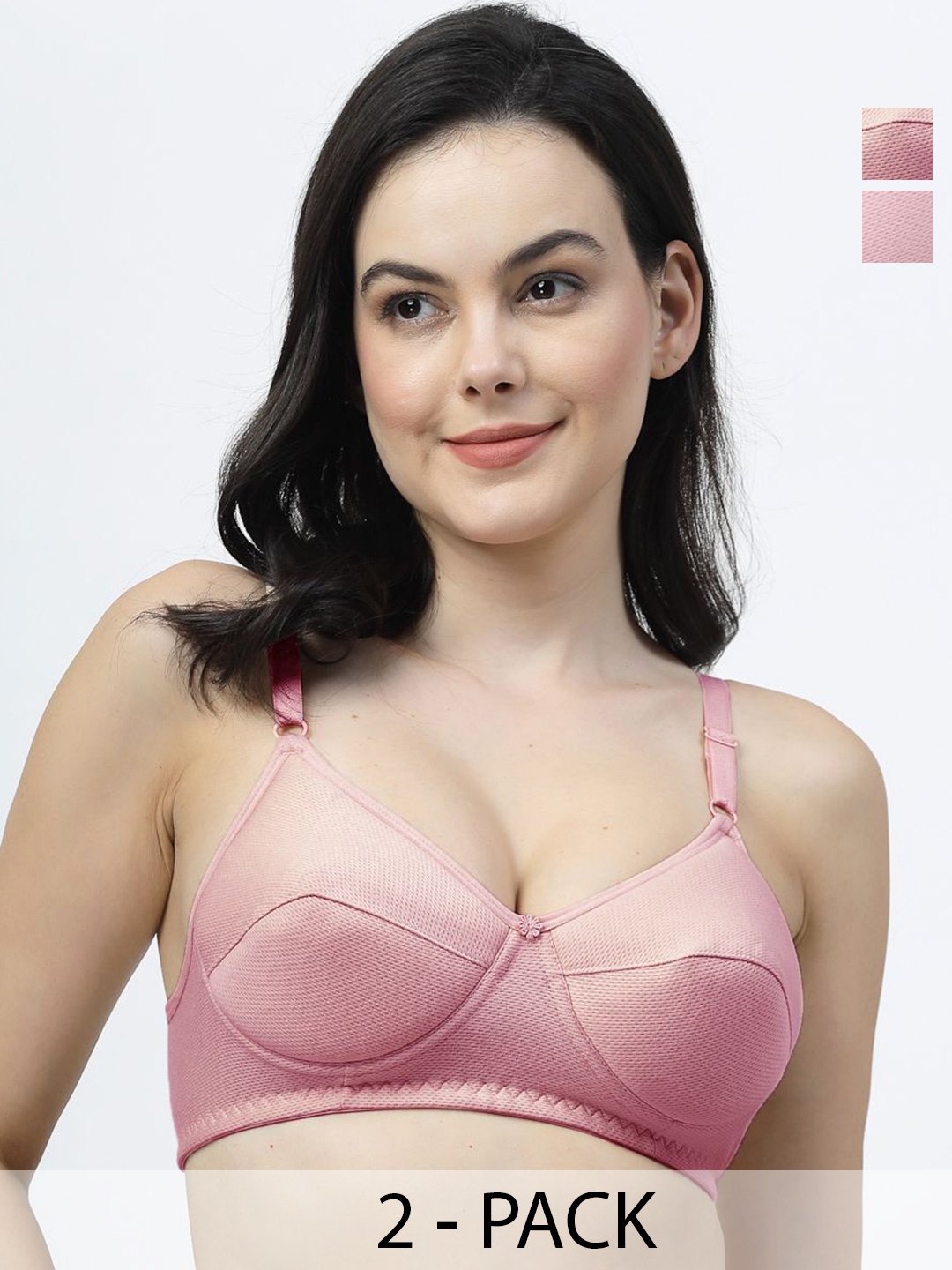 

SHYAM SONS FLAIR Solid Solid Full Coverage Non-Wired Lightly Padded Bra, Pink