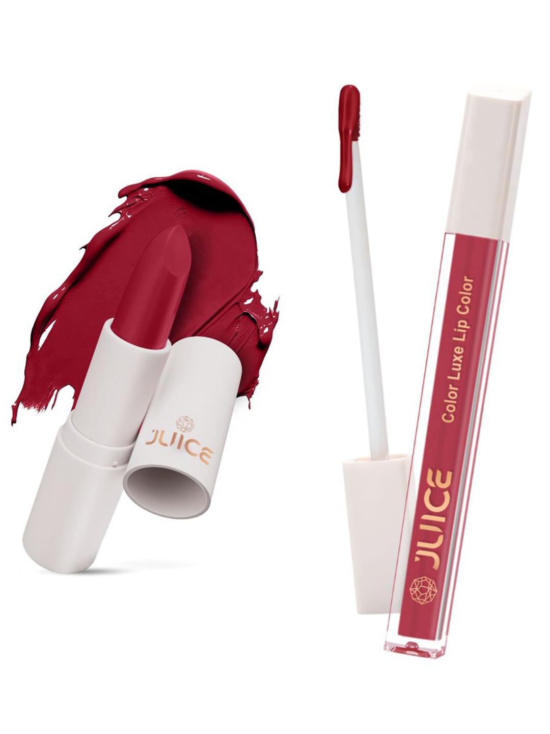 

JUICE Set of Color Luxe Lip Color 2.5ml & Kiss Sensation Lipstick 4g - Shade M02 & M13, Maroon