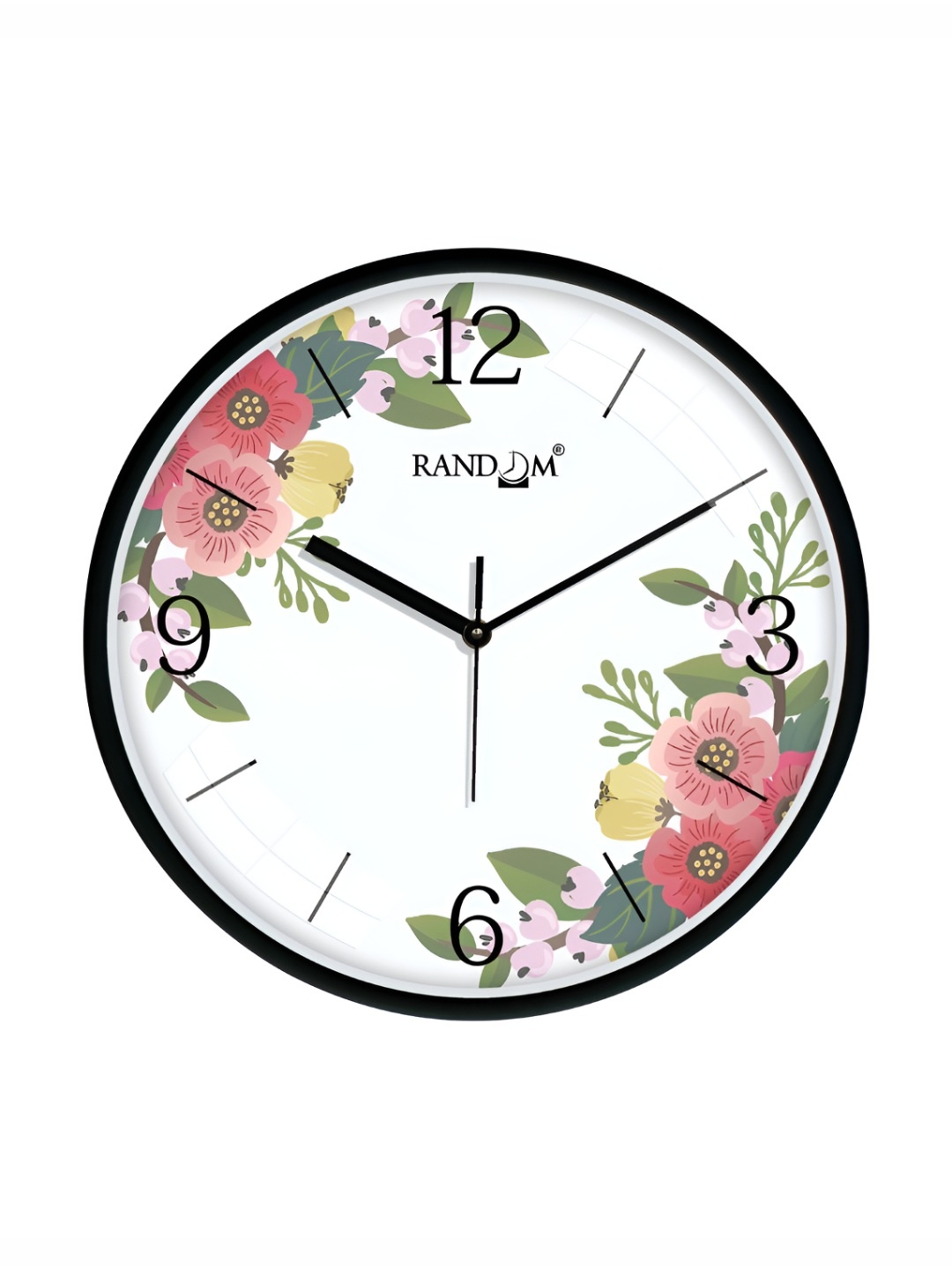 

RANDOM Printed Round Shaped Sweep Silent Movement Contemporary Wall Clock, White