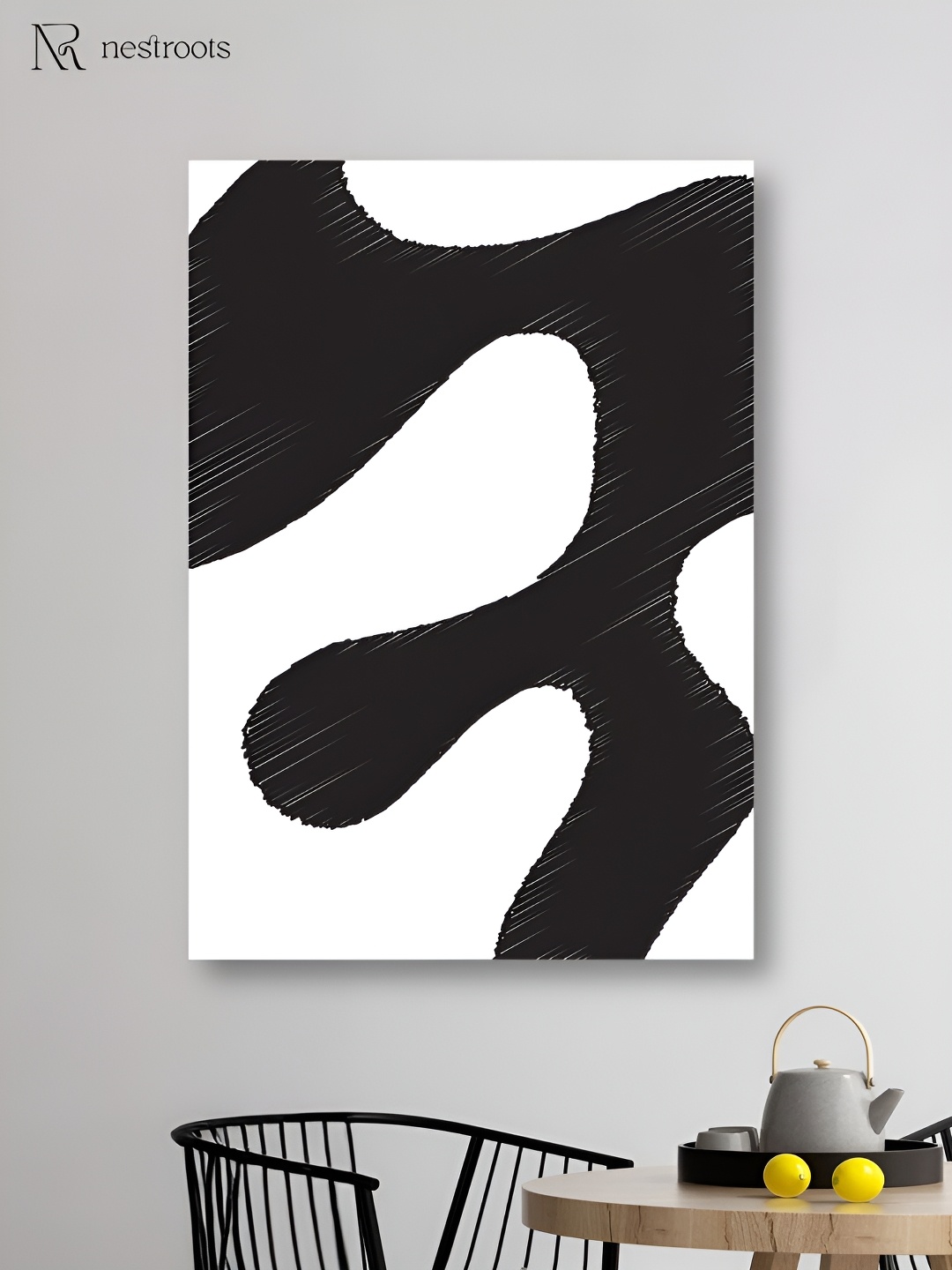 

nestroots White & Black Canvas Wall Paintings