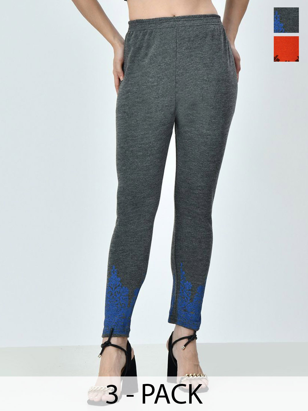 

BAESD Pack Of 3 Printed Ankle-Length Leggings, Multi