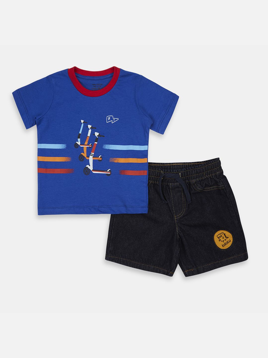 

YK Boys Clothing Set With Cotton T-shirt And Denim Shorts, Blue