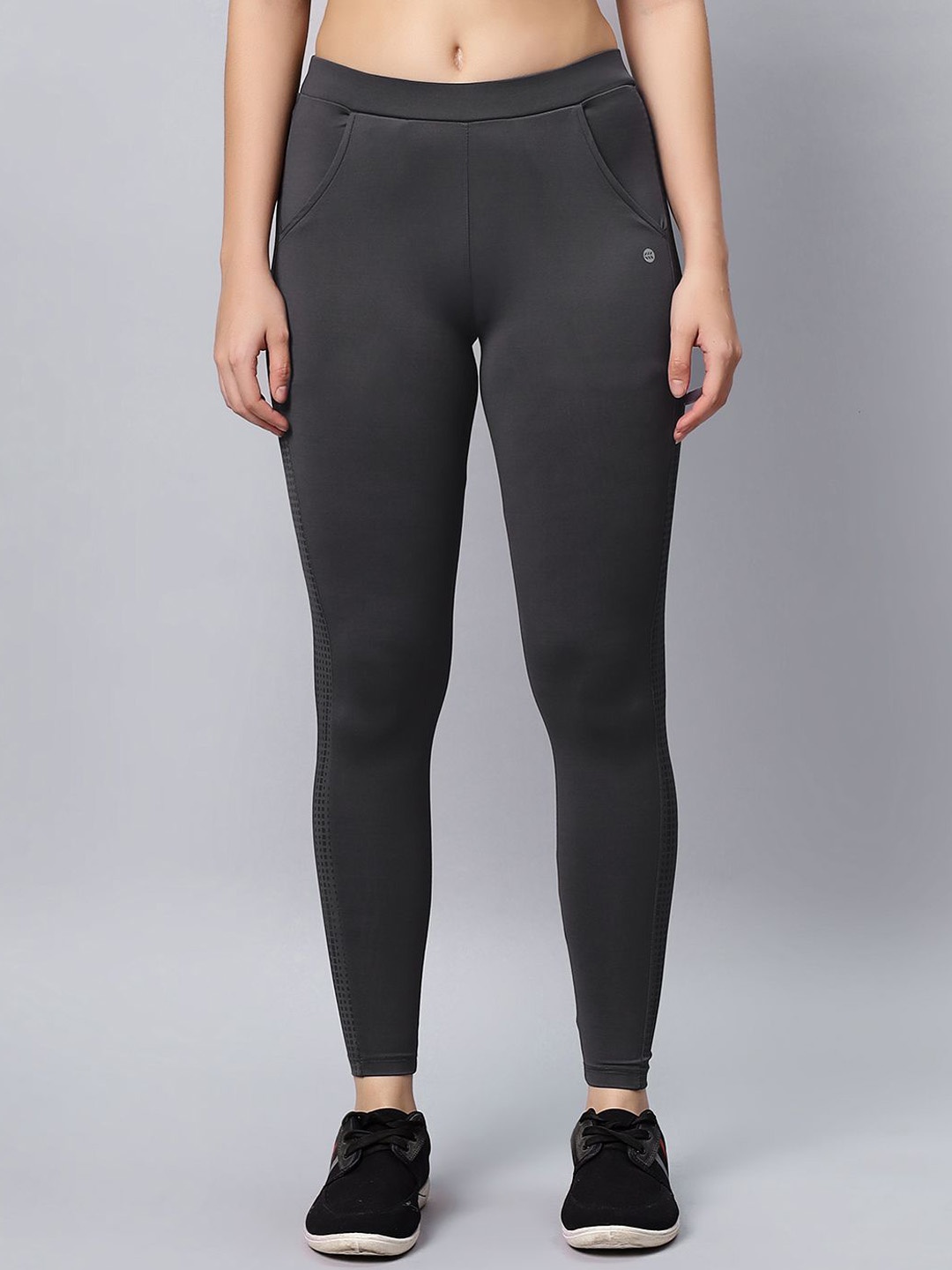

LAASA SPORTS Women Dry Fit Slim-Fit Training or Gym Tights, Grey